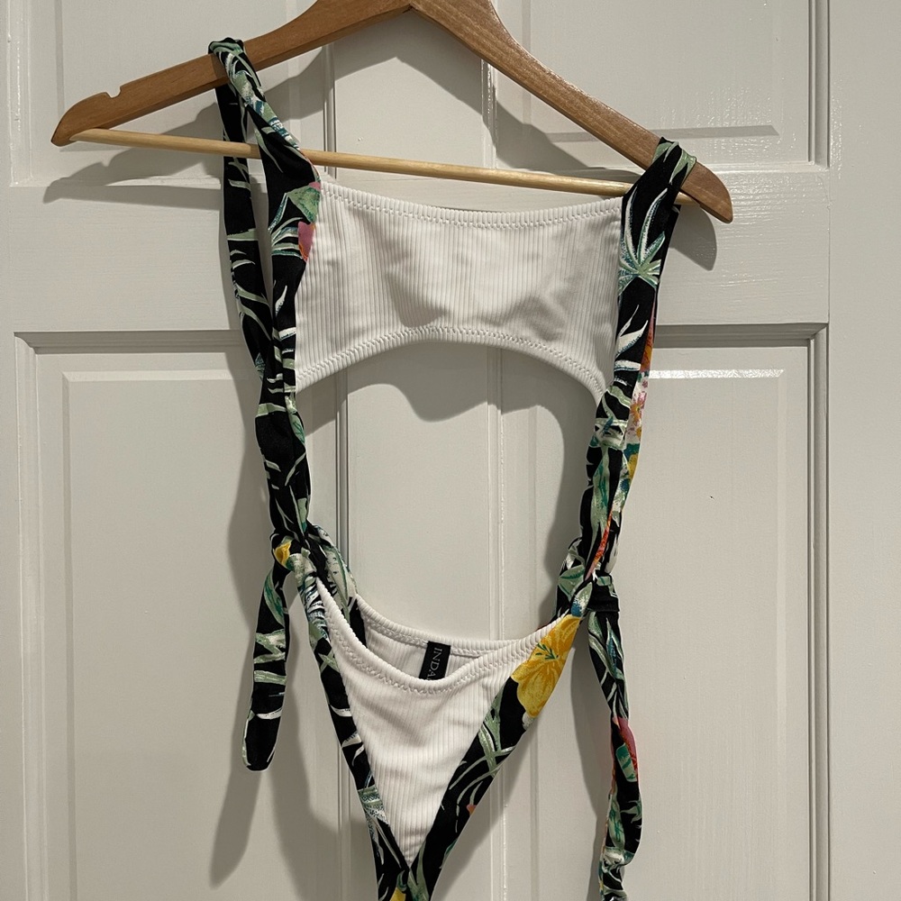 Indah Caper Printed One Piece in Tropical White